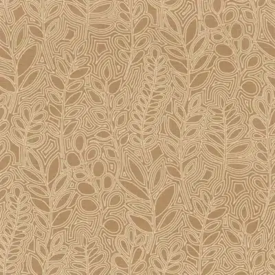 Papel pintado de hojas de color marrón Astragale 76680610