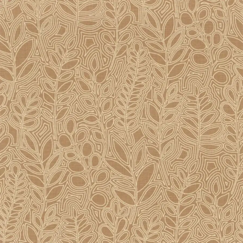 Papel pintado de hojas de color marrón Astragale 76680610