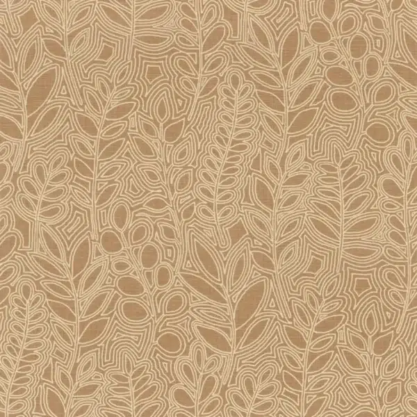 Papel pintado de hojas de color marrón Astragale 76680610