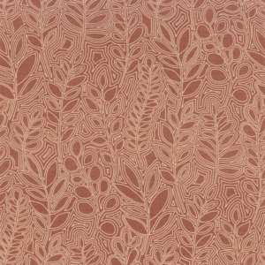 Papel pintado de hojas de color rojo Astragale 76680814
