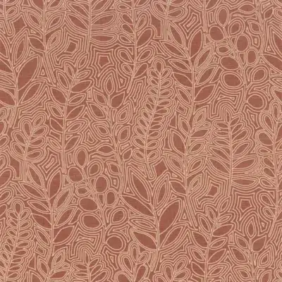 Papel pintado de hojas de color rojo Astragale 76680814