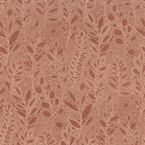 Papel pintado de hojas de color rojo Astragale 76680814