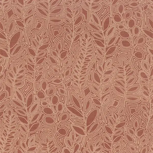 Papel pintado de hojas de color rojo Astragale 76680814