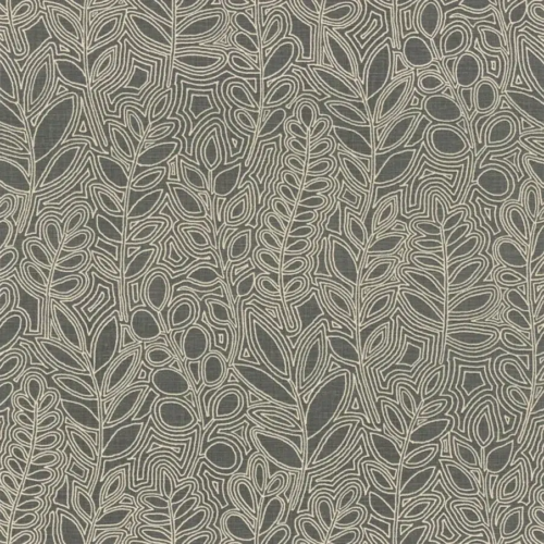 Papel pintado de hojas de color gris Astragale 76680916