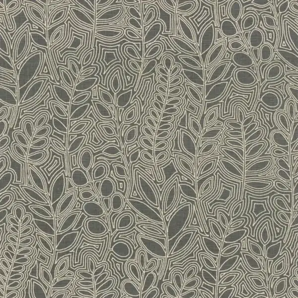 Papel pintado de hojas de color gris Astragale 76680916