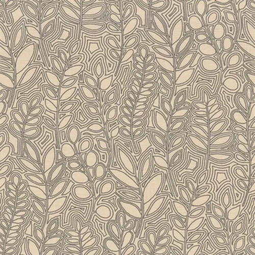 Papel pintado de hojas de color beige Astragale 76681018