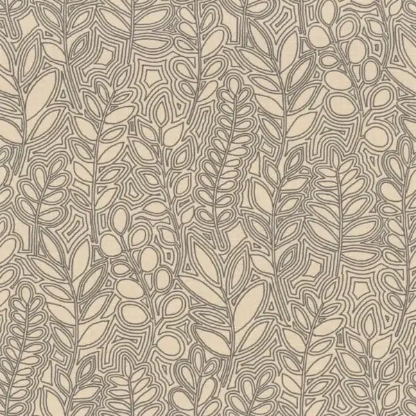 Papel pintado de hojas de color beige Astragale 76681018