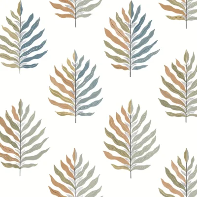 Papel pintado de hojas en color beige Miramar MT5601
