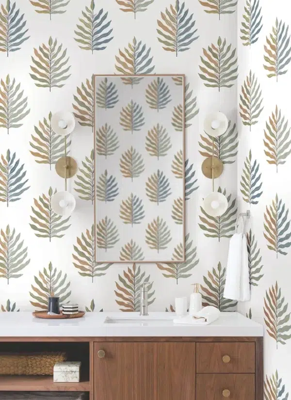 Papel pintado de hojas en color beige Miramar MT5601 - Imagen 4
