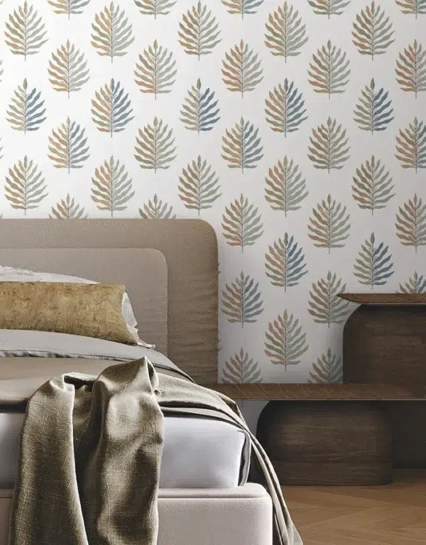 Papel pintado de hojas en color beige Miramar MT5601 - Imagen 3