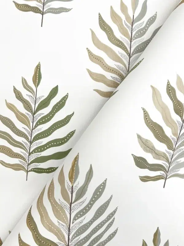 Papel pintado de hojas en color beige Miramar MT5601 - Imagen 11