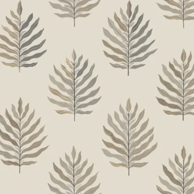 Papel pintado de hojas en color beige Miramar MT5604