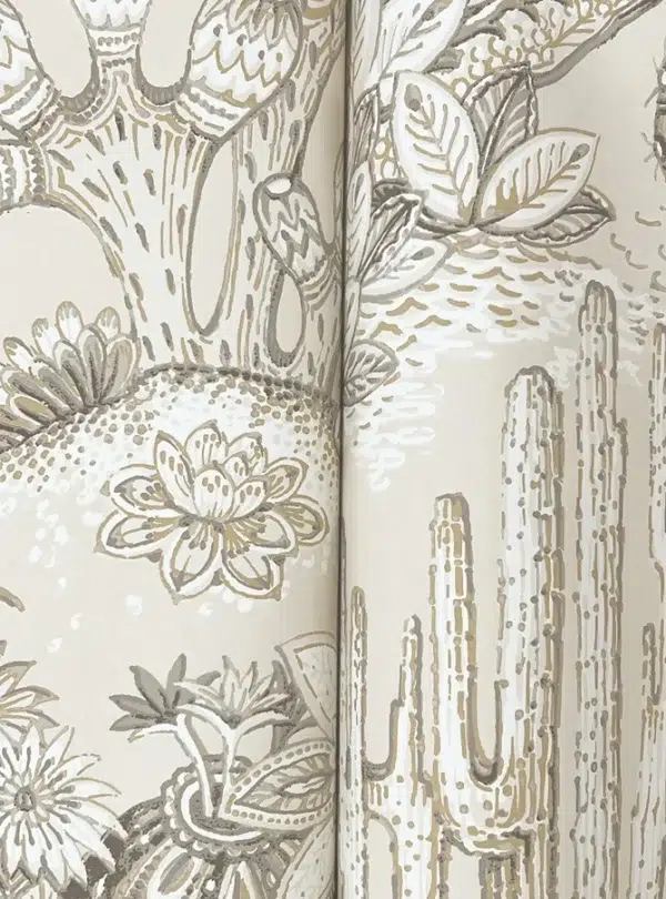 Papel pintado de estampado floral en color amarillo Lotus Land Cacti MT5635 - Imagen 11
