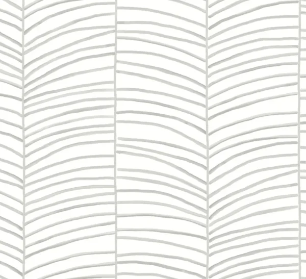 Papel pintado de hojas en color gris Cascade Palm Chevron MT5671
