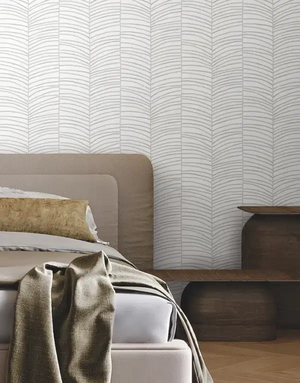 Papel pintado de hojas en color gris Cascade Palm Chevron MT5673 - Imagen 8
