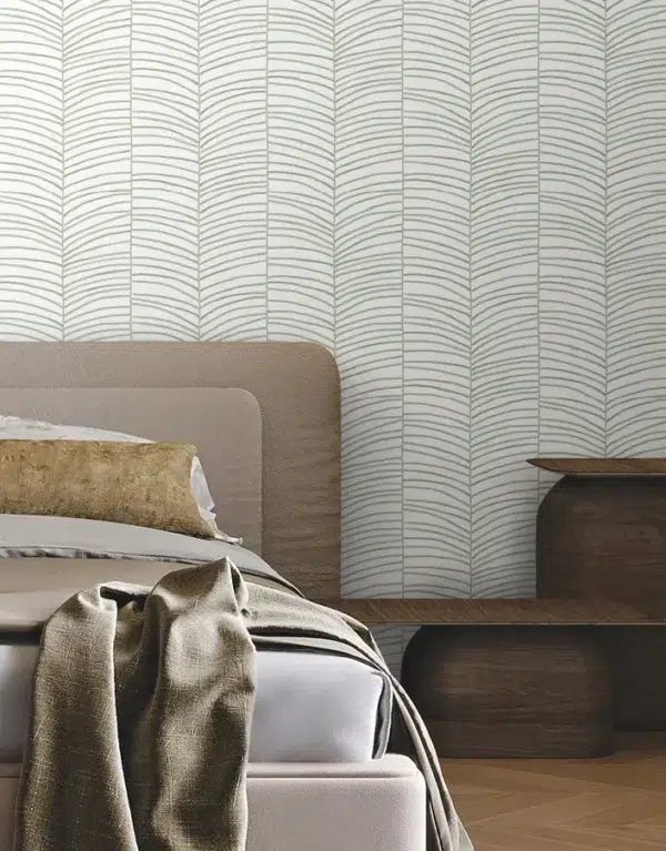 Papel pintado de hojas en color gris Cascade Palm Chevron MT5673 - Imagen 14