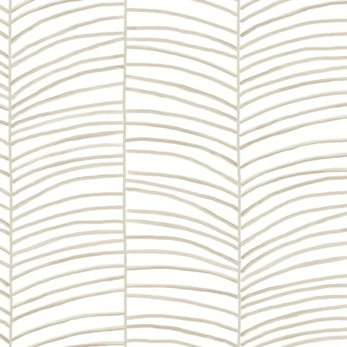 Papel pintado de hojas en color beige Cascade Palm Chevron MT5675