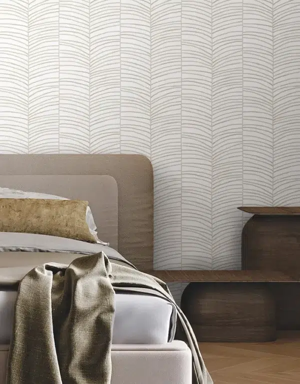 Papel pintado de hojas en color gris Cascade Palm Chevron MT5673 - Imagen 17