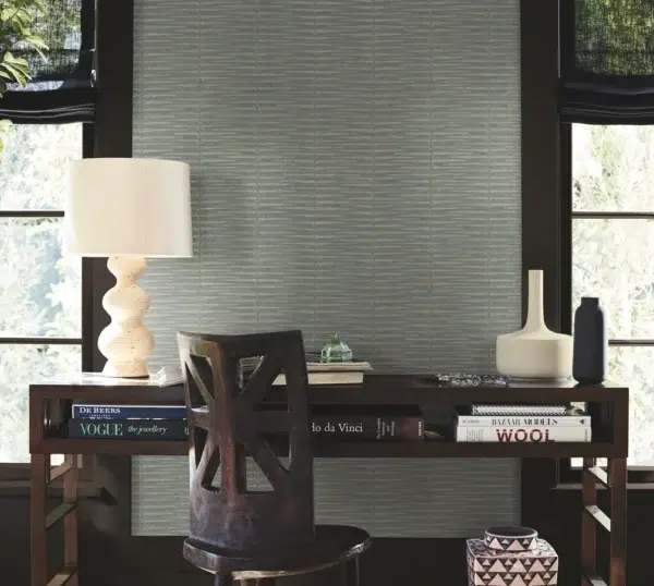 Papel pintado símil fibras naturales de color gris Iringa AB3051 - Imagen 9
