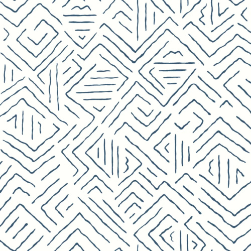 Papel pintado abstracto de color azul Sirih AB3083