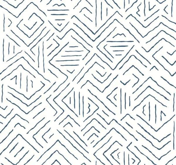 Papel pintado abstracto de color azul Sirih AB3083