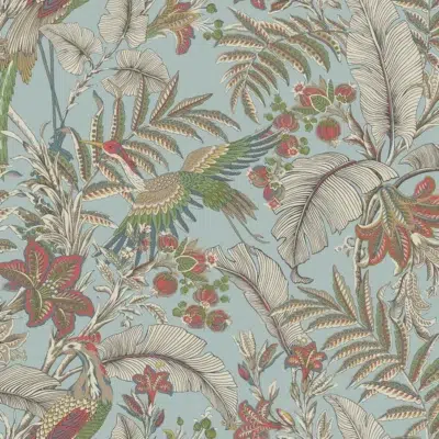 Papel pintado estampado floral de color azul Heronwood AB3102
