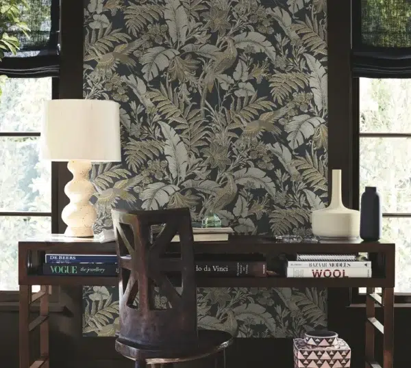 Papel pintado estampado floral de color beige Heronwood AB3101 - Imagen 9