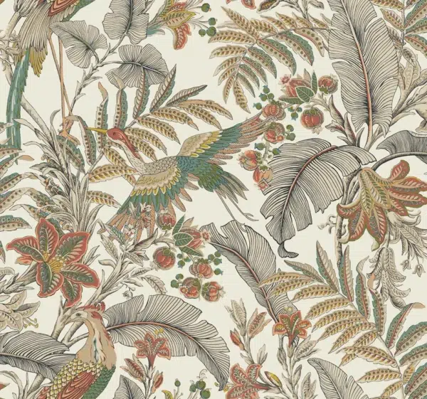 Papel pintado estampado floral multicolor Heronwood AB3105