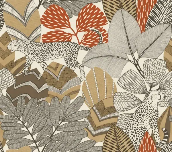 Papel pintado selva de color marrón Namiri AB3111
