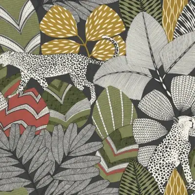 Papel pintado selva de color marrón Namiri AB3112