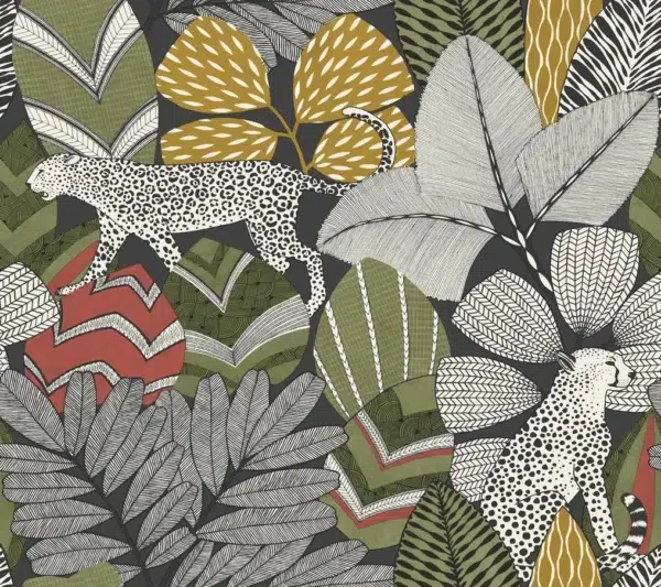 Papel pintado selva de color marrón Namiri AB3112