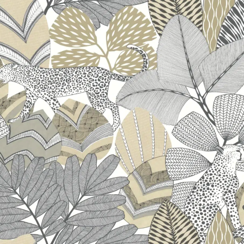 Papel pintado selva de color gris Namiri AB3113