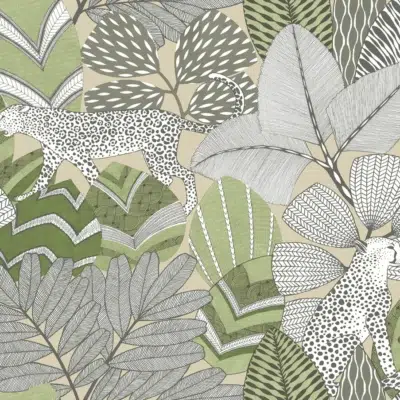 Papel pintado selva de color verde Namiri AB3114