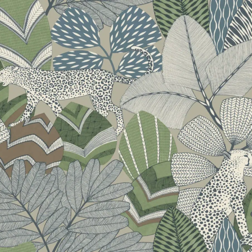 Papel pintado selva de color verde Namiri AB3115