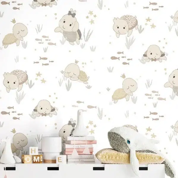 Papel pintado infantil en color beige Happy08 14851 - Imagen 4