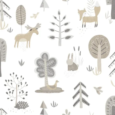 Papel pintado infantil en color gris Happy19 14801
