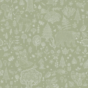 Papel pintado infantil en color verde Happy18 14805