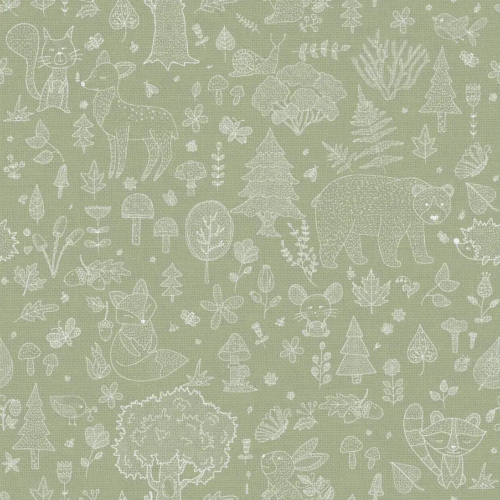 Papel pintado infantil en color verde Happy18 14805