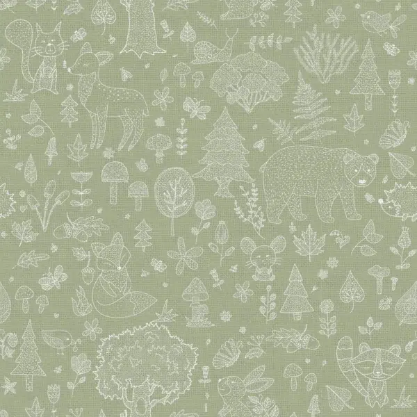 Papel pintado infantil en color verde Happy18 14805