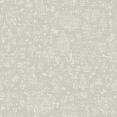Papel pintado infantil en color gris Happy18 14807