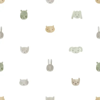 Papel pintado infantil en color verde Happy17 14812