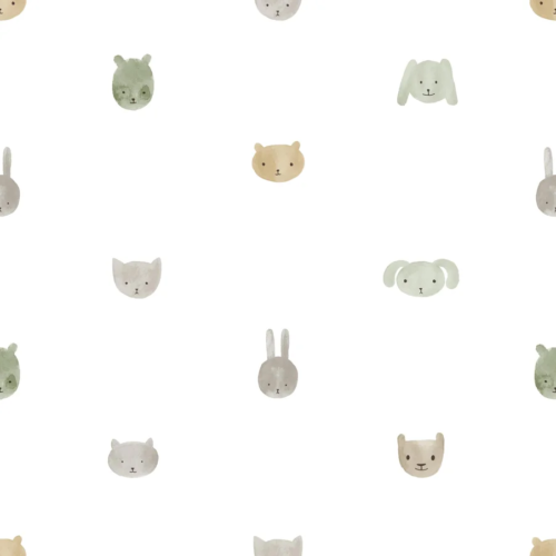 Papel pintado infantil en color verde Happy17 14812
