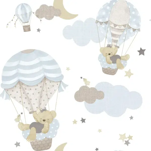 Papel pintado infantil en color azul Happy16 14816