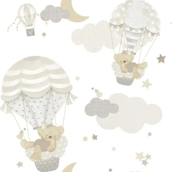 Papel pintado infantil en color gris Happy16 14817