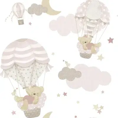 Papel pintado infantil en color rosa Happy16 14818