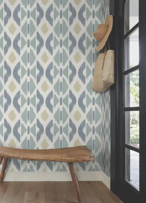 Papel pintado tay ikat de color azul Patan AB3094 - Imagen 3