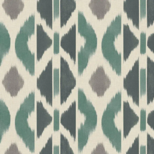 Papel pintado tay ikat de color verde Patan AB3092