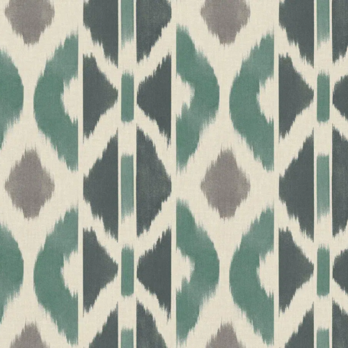 Papel pintado tay ikat de color verde Patan AB3092