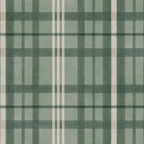 Papel pintado de cuadros en color verde Clans-Check YSP0507