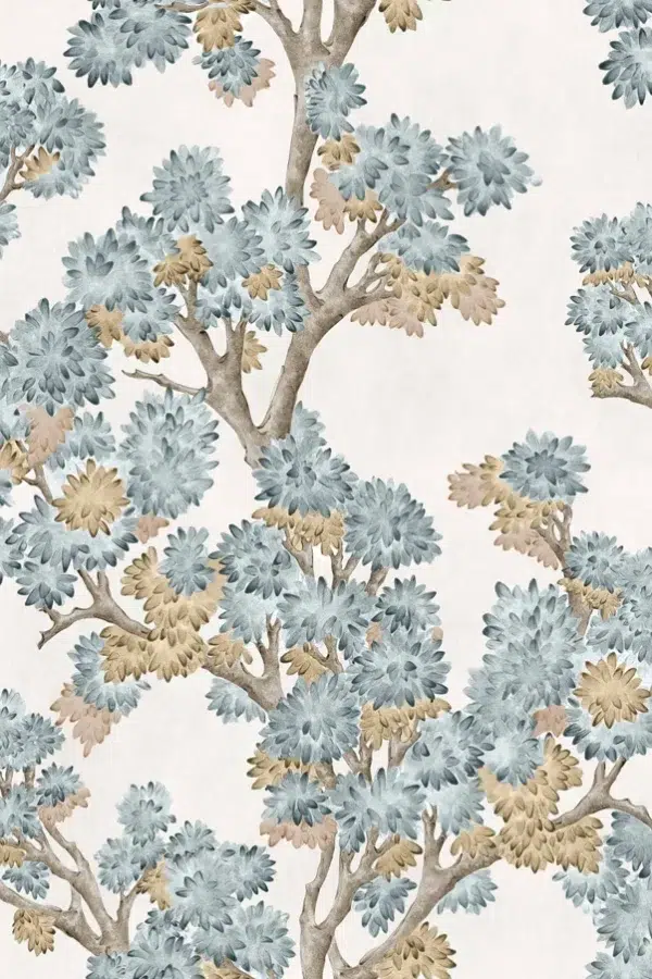 Papel pintado de árboles en color azul Field-Maple YSP0502